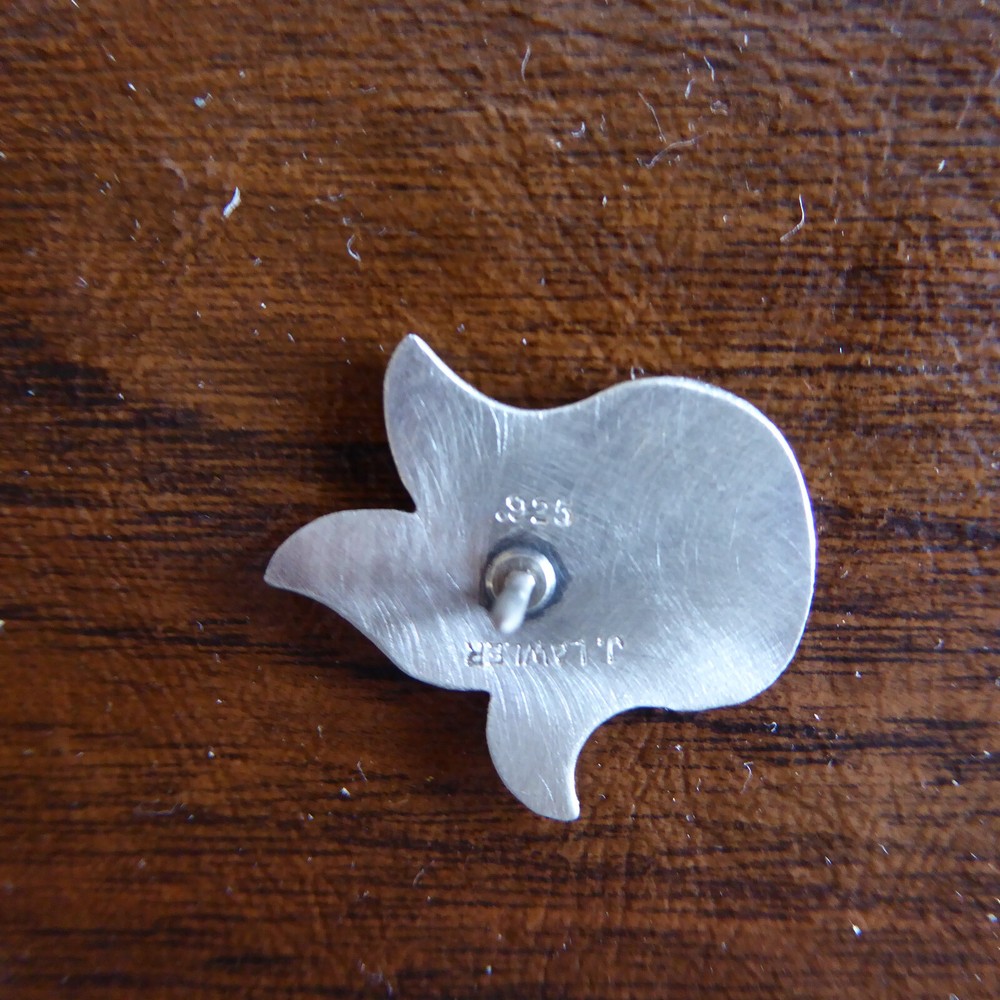 Sterling Silver Flame Lapel Pin Tack