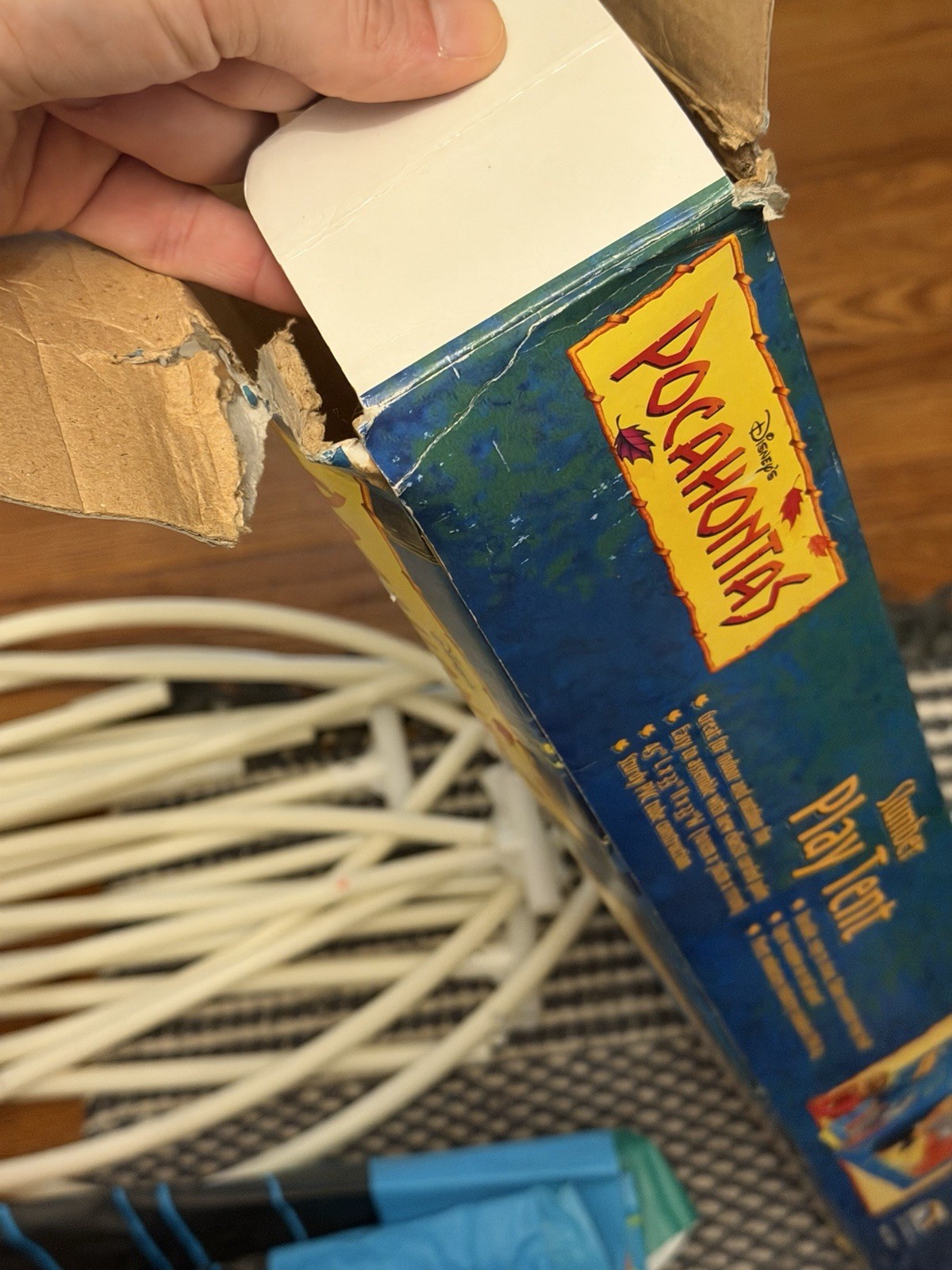 RARE Vtg Disney Pocahontas Vinyl Slumber Kids Play House Camp Tent 40x30x44 Used