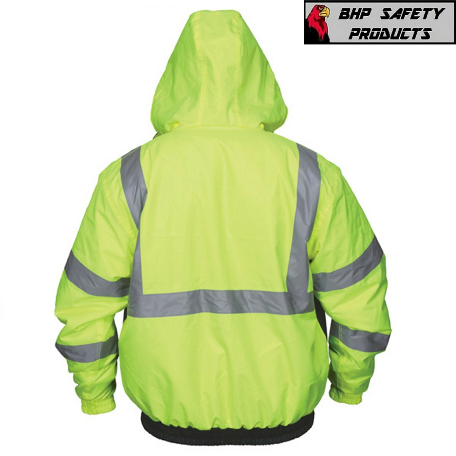 Hi-Vis Insulated Safety Bomber Reflective Jacket with Quilted Liner ROAD WORK