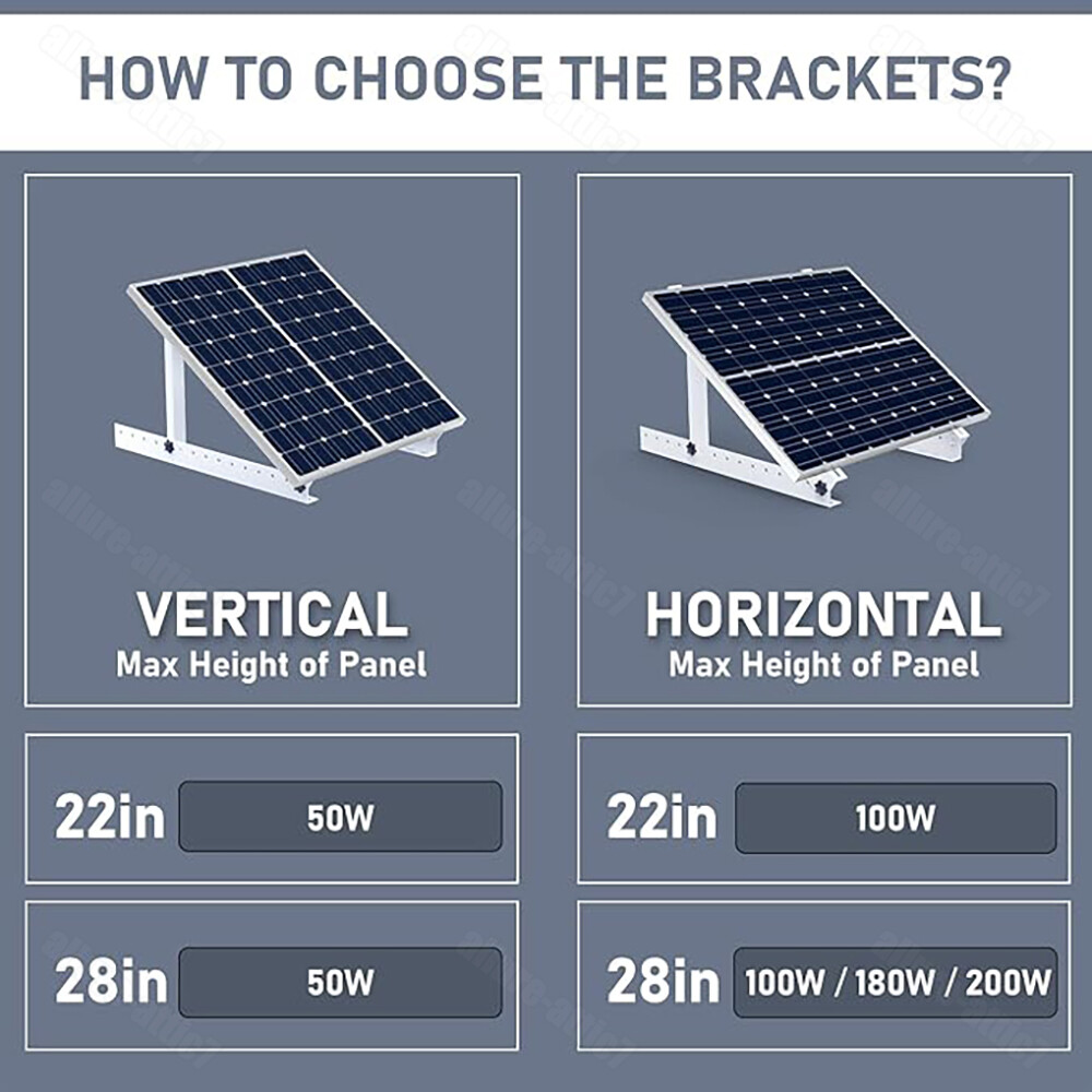 4PCS Solar Panel RV Tilt Mount Brackets Rooftop Flat Surface Adjustable Frame US