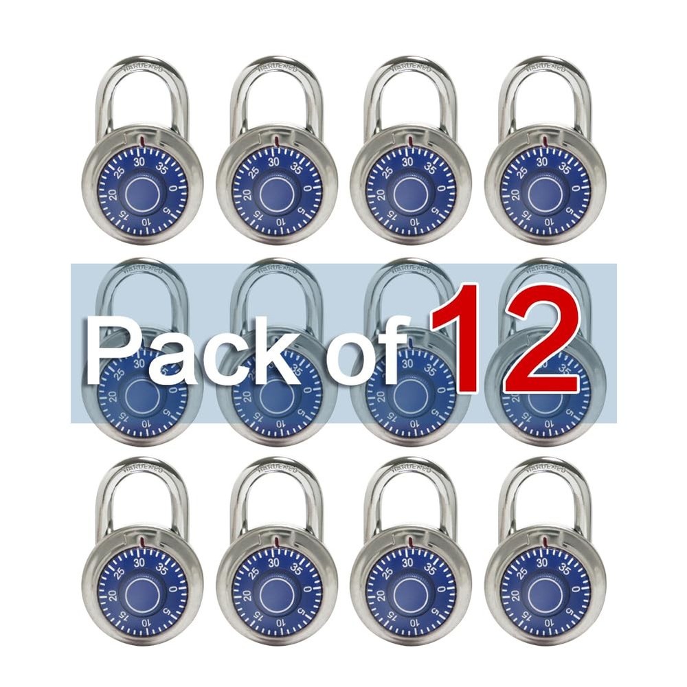 LanuBe 2" Standard Dial Combination Lock, Gym School Locker, 12-Pack