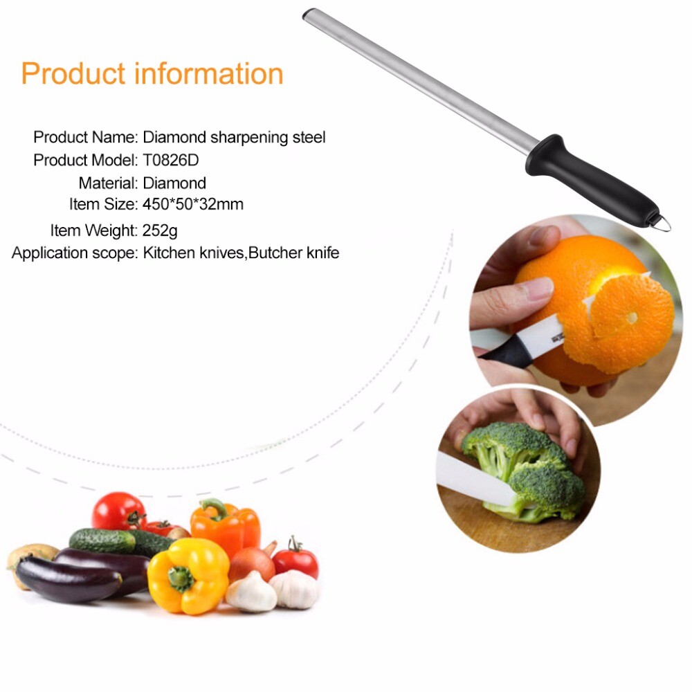 12 Inch Diamond Knife Sharpening Rod Household Sharpener Chef Sharpening Tool