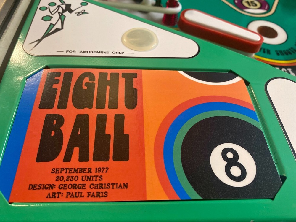 Bally Eight Ball Apron Cards