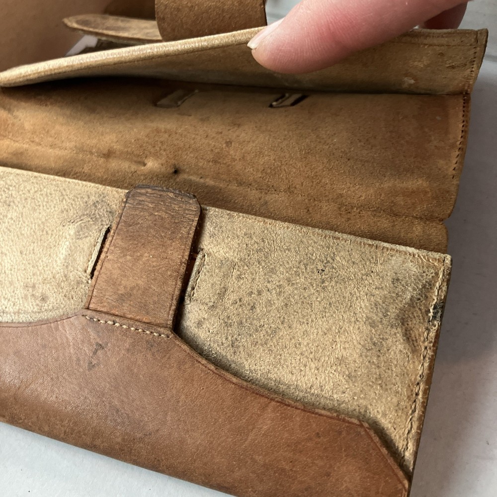 1800's Civil War Era Wallet / DOCUMENT HOLDER W/papers Dated 1833 Antique