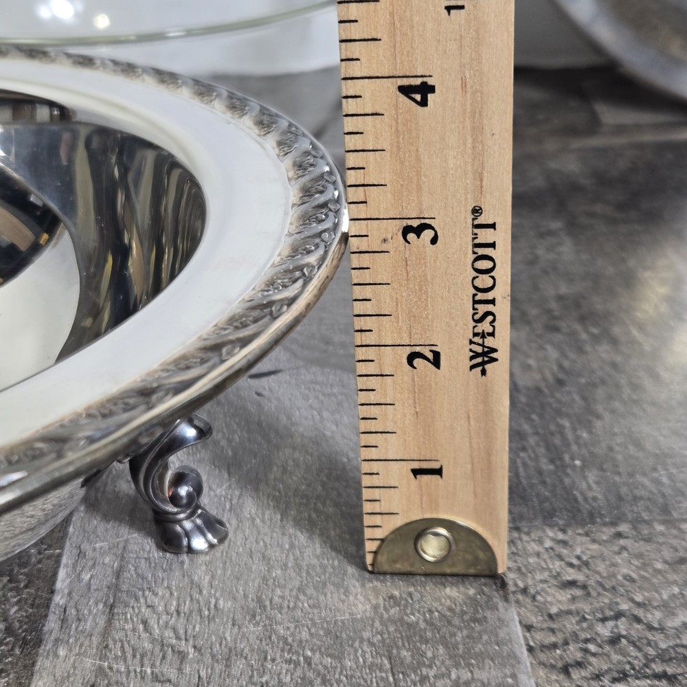 Wm. Rogers & Son Spring Flower Silverplate Serving Dish #2062 & 1.5 Qt Pyrex