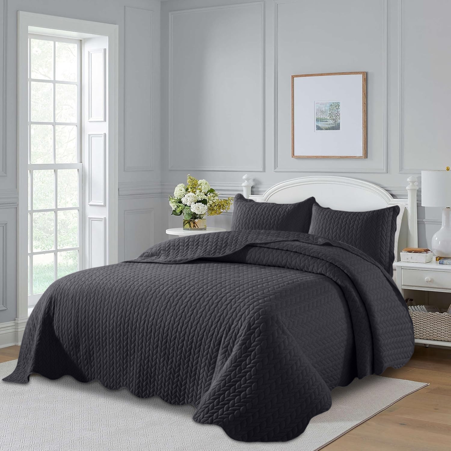 Luxury Quilt Bedspread Light Weight Oversize Bedspread Bed Throw California King