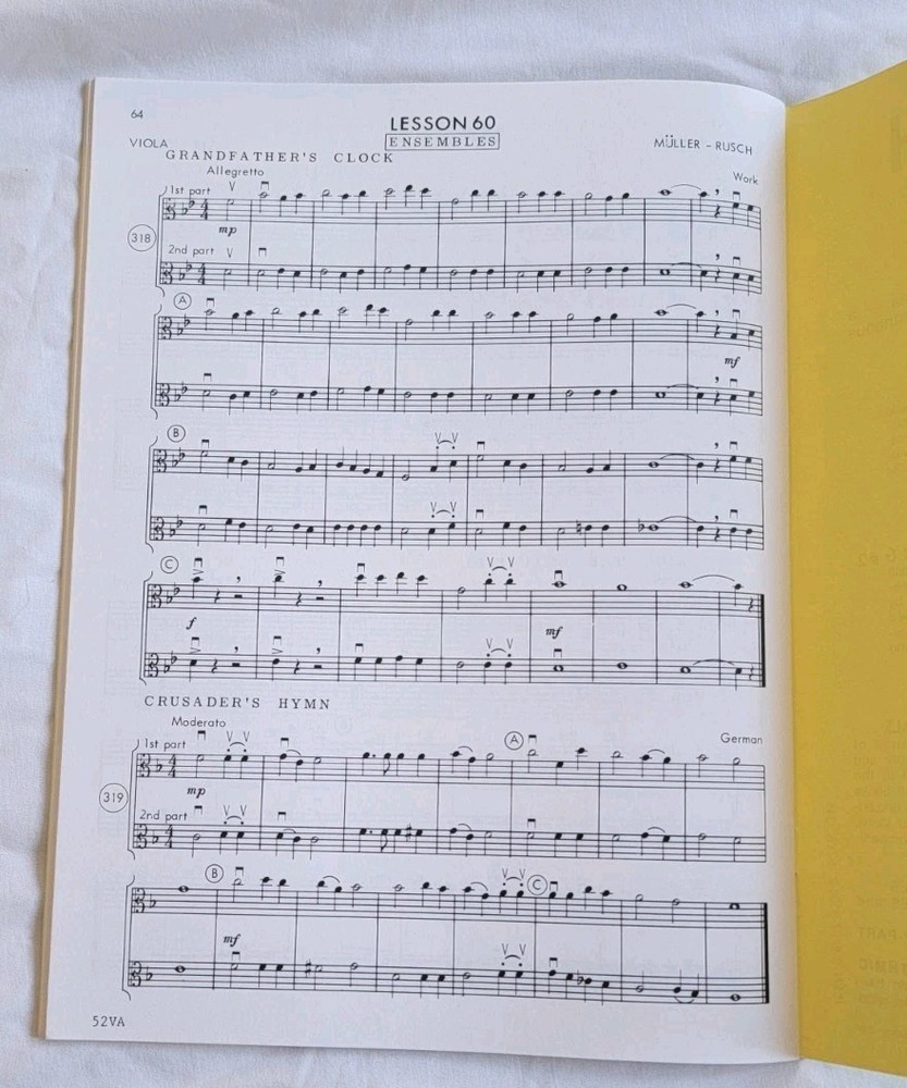 MULLER RUSCH STRING METHOD VIOLA Book 2 Learn Music Techniques Education School