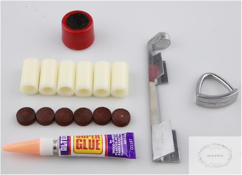 15 Pack Cue Stick Tip Repair Kit, Cue Tips Accessorie, Include 6 Pool Cue Tips