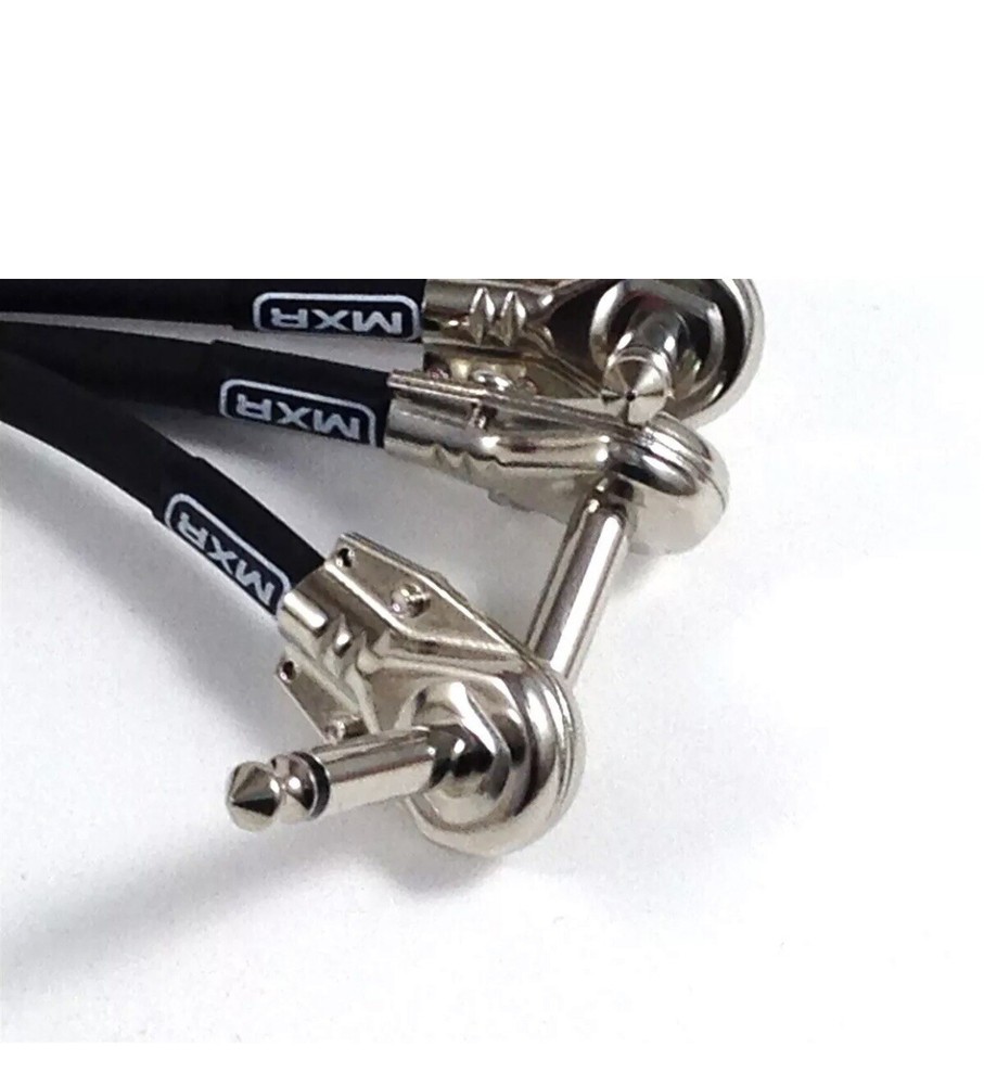 Patch Cables MXR 6 inch (~152mm) 3 Pack 1/4" Angled Flat ( pancake ) ends
