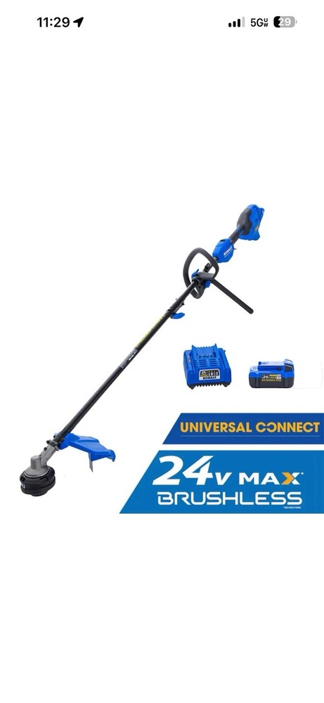Kobalt 24-volt 15-in Split Shaft Attachment Capable Battery String Trimmer 4.0 A