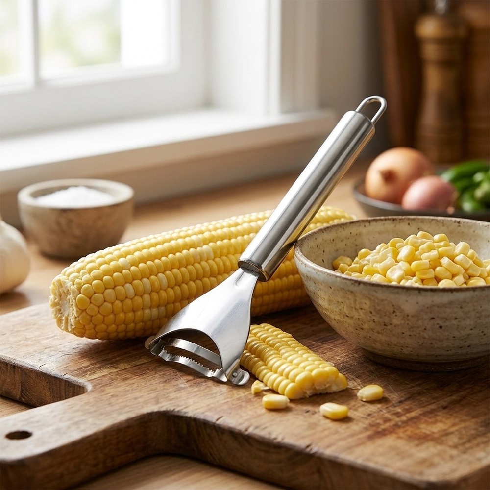 Stainless Steel Corn Peeler, Portable Corn Kernel Remover Cutter Tool