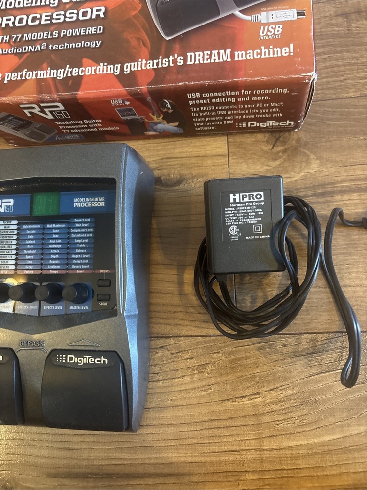 Digitech RP150 Effects Pedal Modeling Guitar Processor w/ Power Adapter