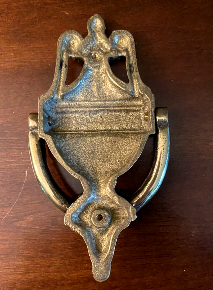 Solid Brass Cast Door Knocker 7.5” Engraved Welcome