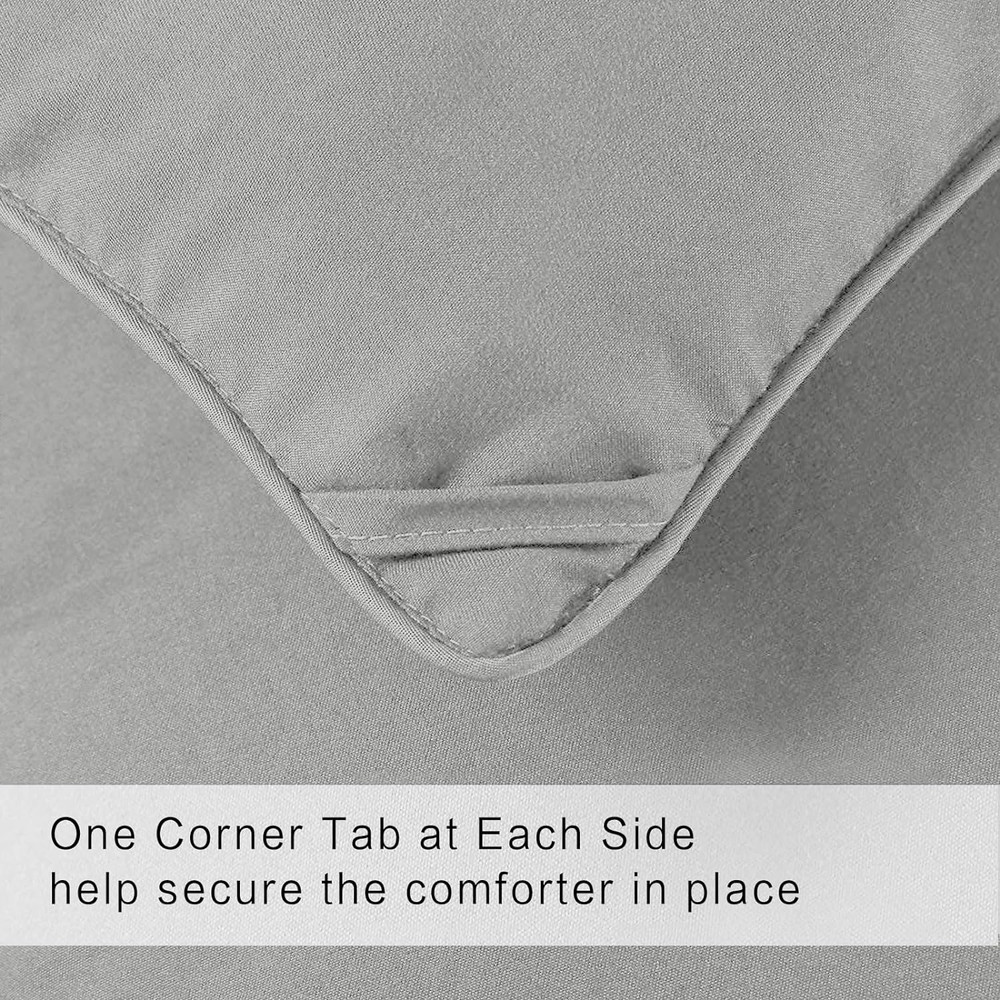 Luxury King Size Down Alternative Comforter - Reversible Light Grey