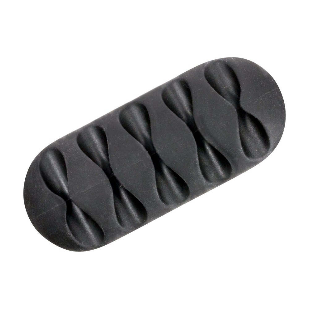 Rok Hardware Multipurpose Quintuple Cable Clip, Desktop Cable Organizer, Black