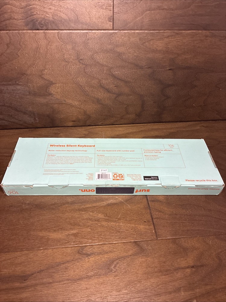 Onn Surf Wireless Silent Keyboard 106 Keys PC & MAC (100012579) -[LN]™