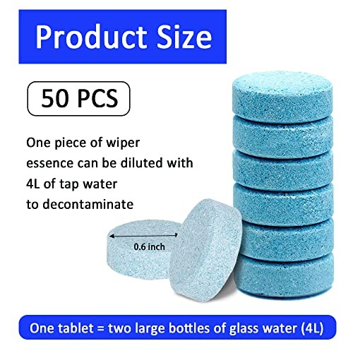 50PCS Car Windshield Washer Fluid Tablets, Windshield Wipe Fluid, Windshield