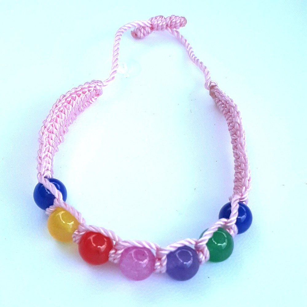 Protection Bracelets 7 Chakras in Pink string