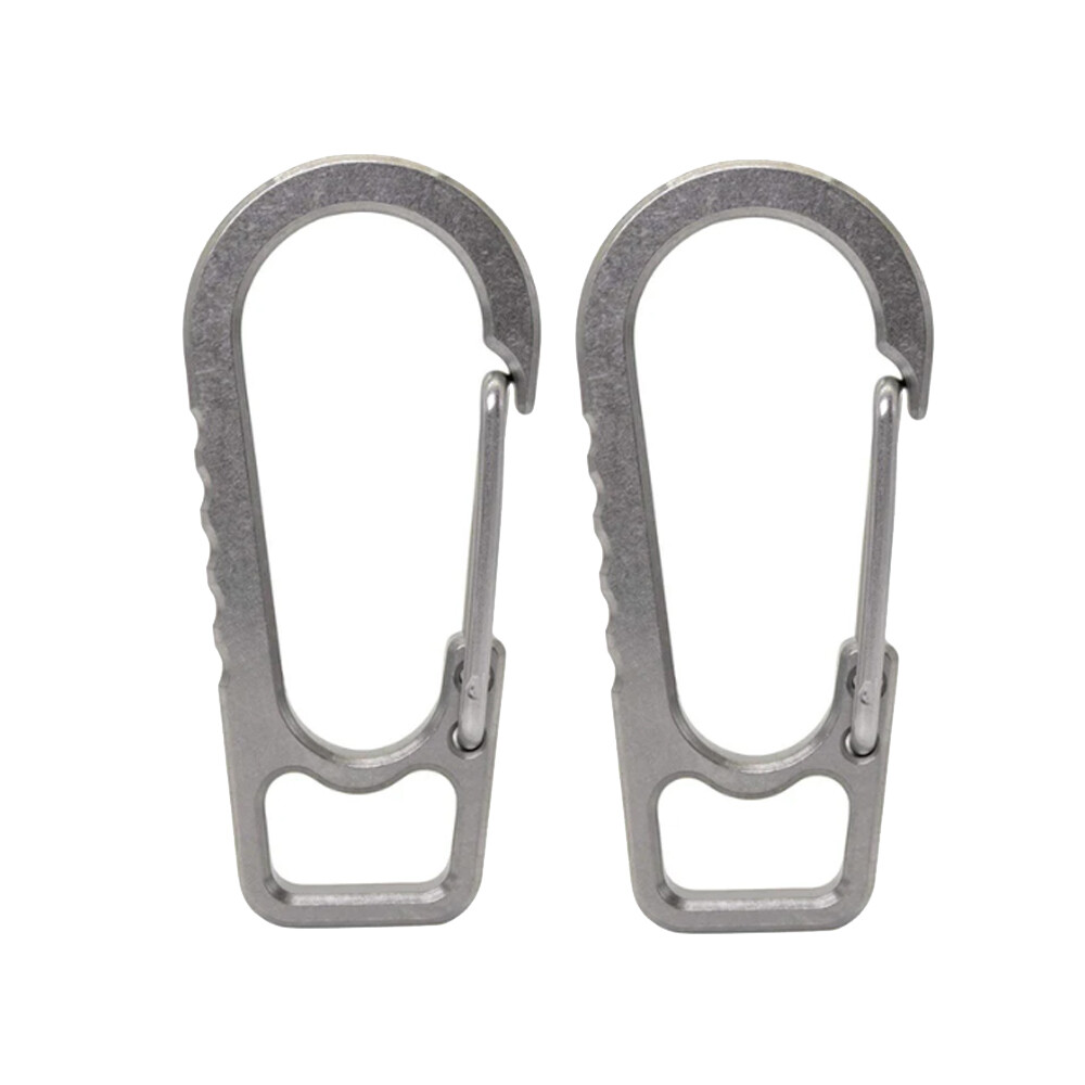 Titanium Alloy Carabiner Spring Snap Hook Clip KeyChain Quick Release Buckle 2pc