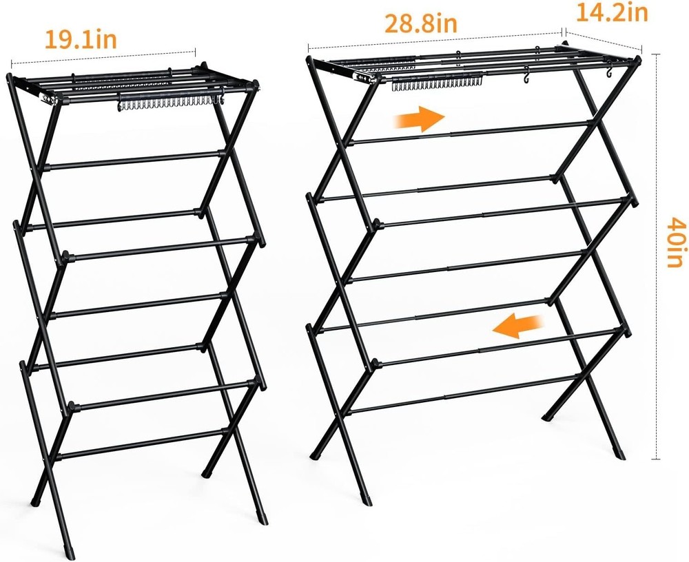 Clothes Drying Rack Indoor Outdoor Foldable Space Saving Laundry Drying