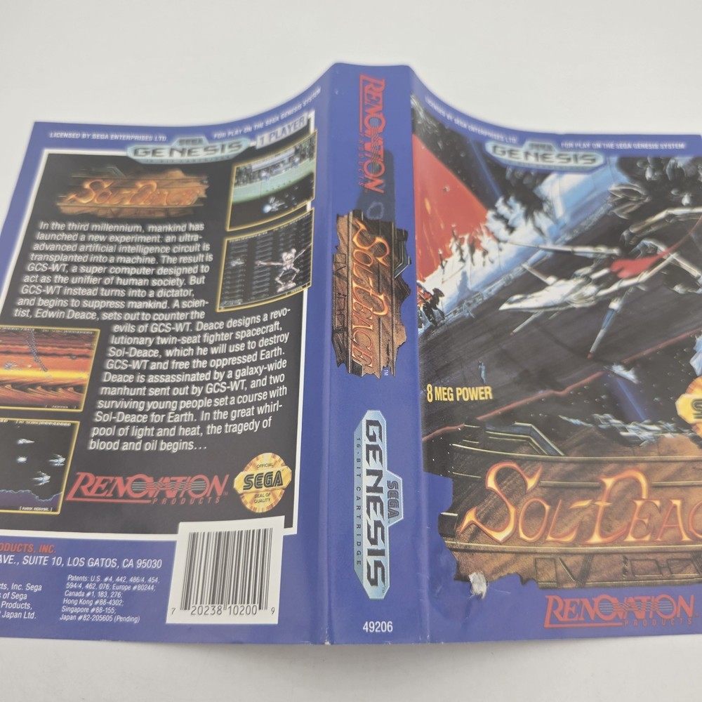 Sol Deace - Case Only - Sega Genesis - Authentic (No Game)