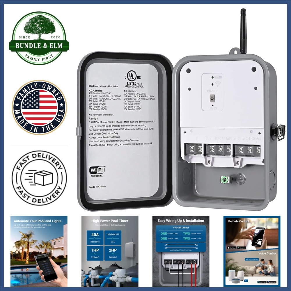 Wireless Pool Timer Controller with Remote Access and Voice Command Options