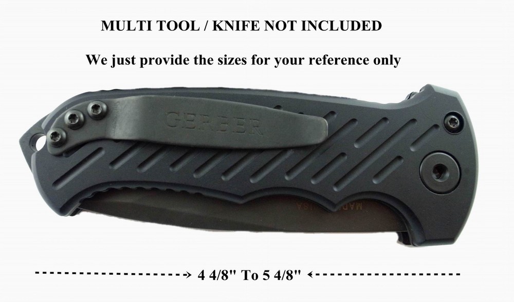 2 BLK Nylon Pouch/ Sheath For Gerber 600 Multi Tool, 5" Folding Knife Flashlight