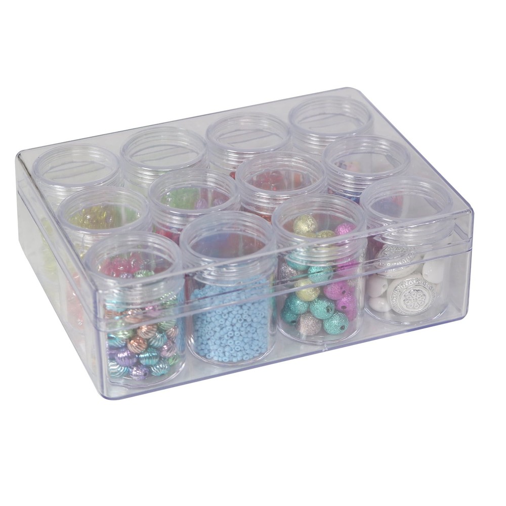 Plastic Beading Craft & Hobby Storage Box Clear Single 12-Unit New