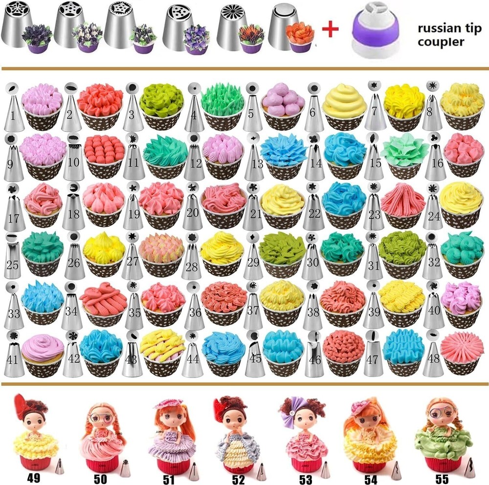 DIY Cake Decorating Kit Baking with 4 Springform Pans Rotating Turntable 540PCS