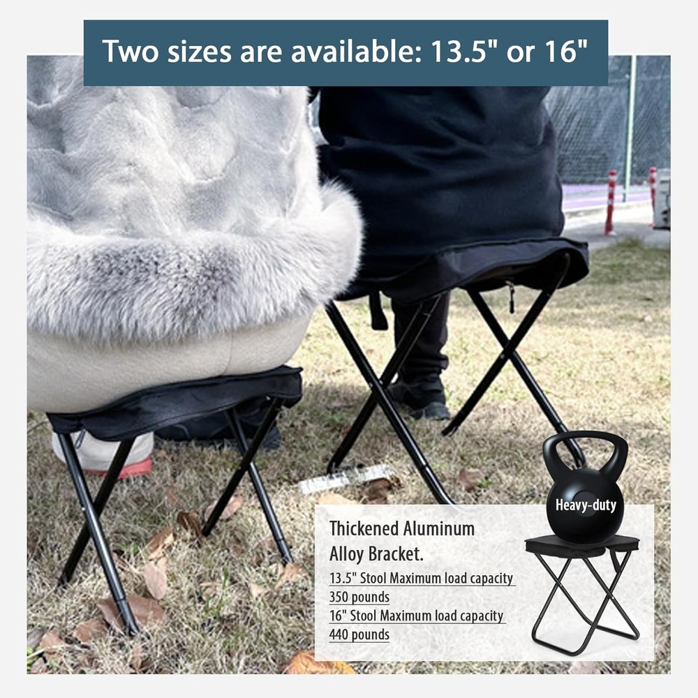 Camping Stool, Portable Folding Stool (Black)