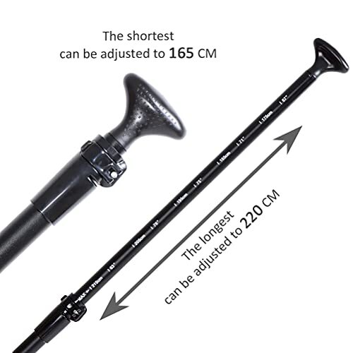 SUP Paddle - 3 Pieces Adjustable Aluminium SUP Paddle Alloy Shaft (Orange)