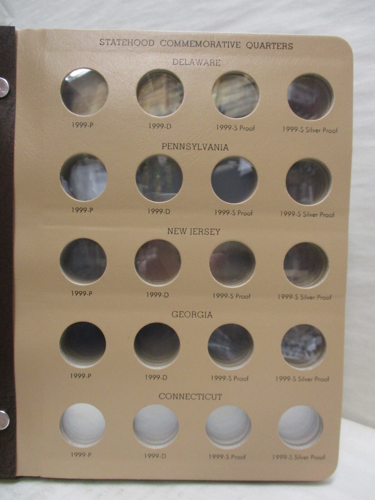 Dansco Coin Album #8143 Washington Statehood Quarters 1999-2003 w Proofs (P D S)