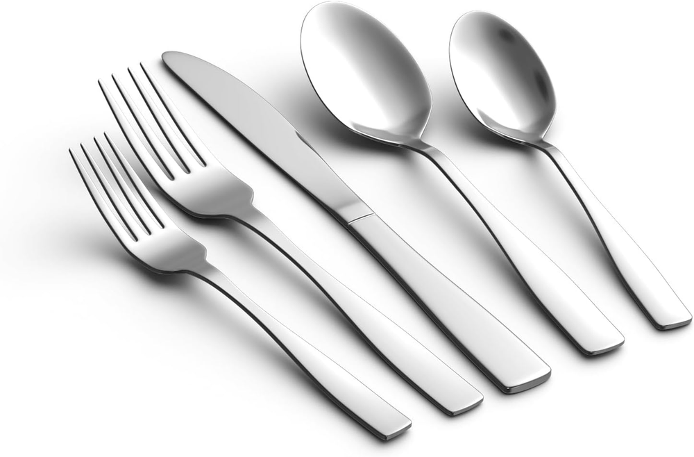 20PCS Silverware Set, Modern Flatware Set Service for 4, Cutlery Set for Home, K