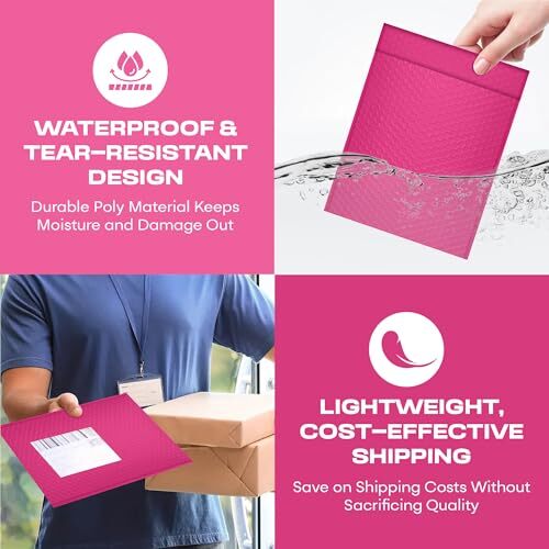 Y-HotPink-#6-mailer-50Pack-M