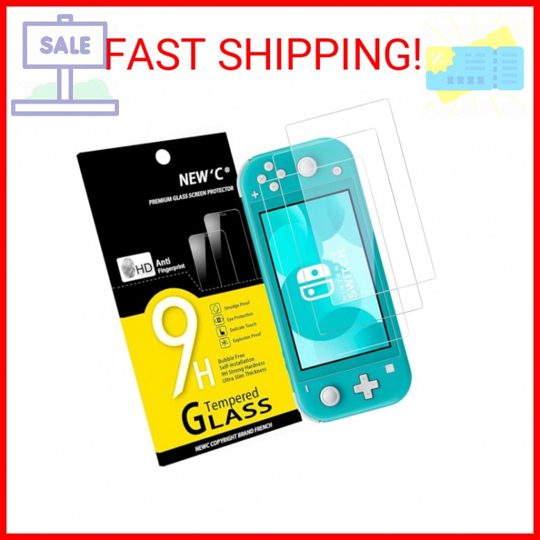 NEW'C 3 Pack Designed for Nintendo Switch lite Screen Protector Tempered Glass,