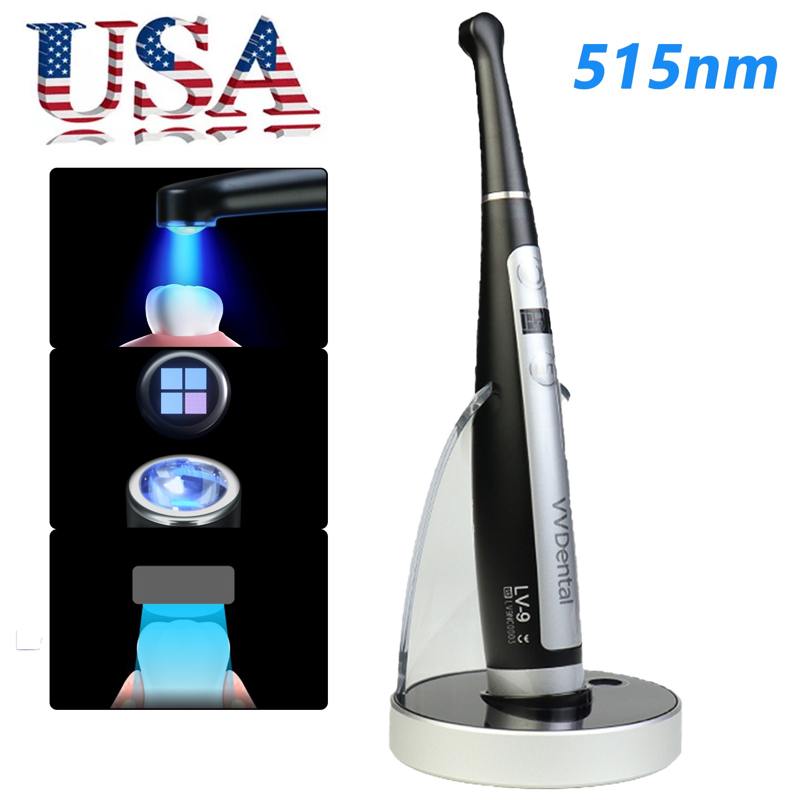 Wireless Dental LED Curing Light 1 Second Cure High Power Blue Lamp Curing Resin
