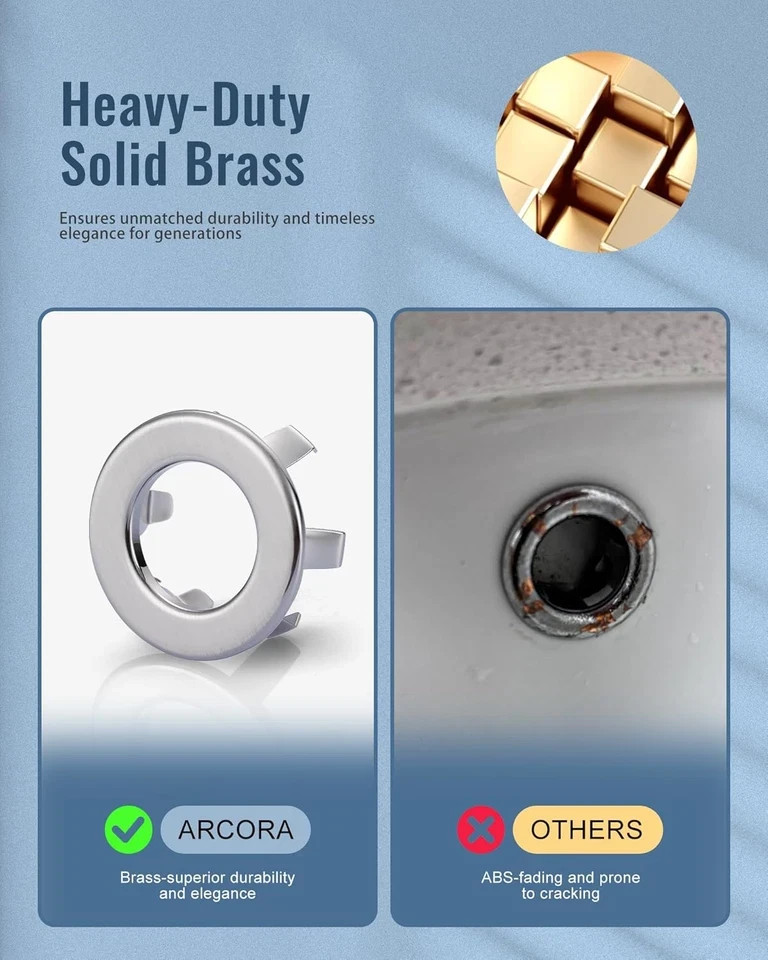 Sink Overflow Ring Brushed Nickel: 2 Pack Solid Brass Bathroom Vessel Sink Over