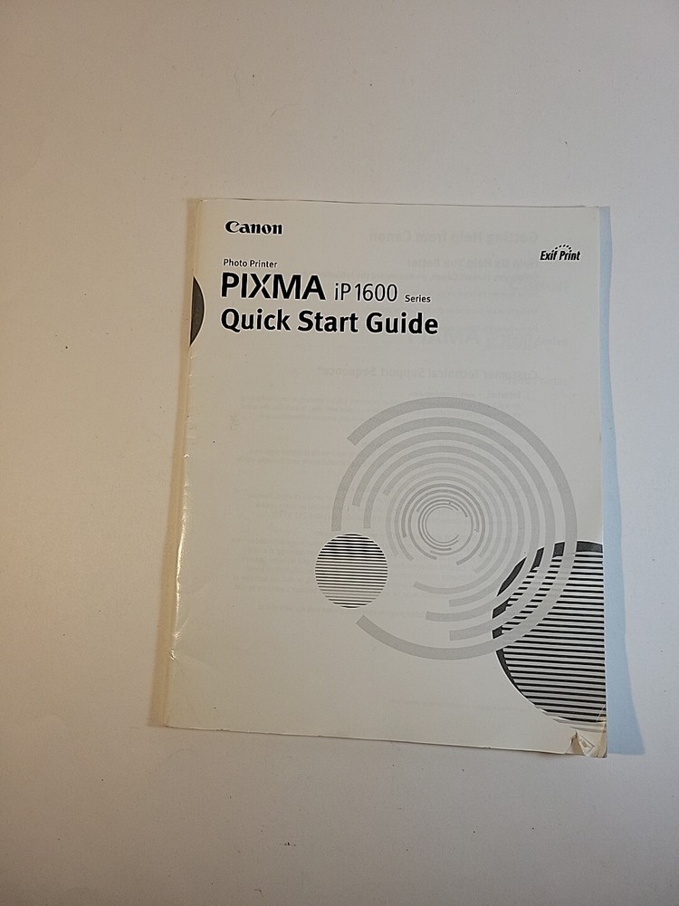 Canon Pixma iP 1600 Quick Start Guide