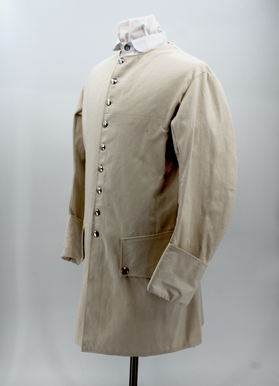 Colonial Period Osnaburg Sleeved Waistcoat - F&I, Revolutionary War - Size 46