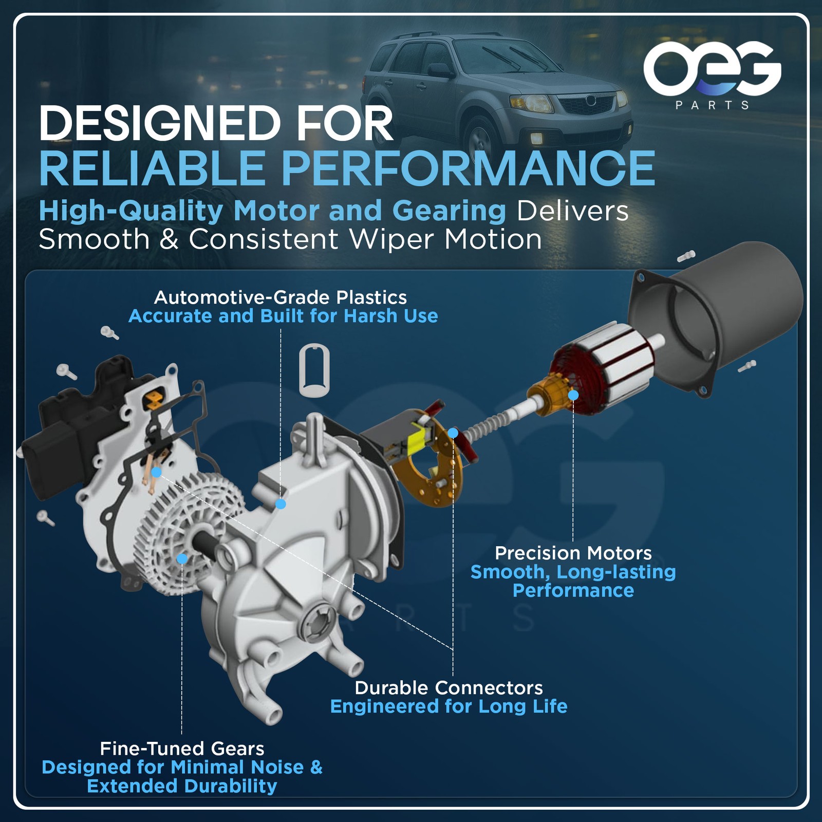 New Windshield Wiper Motor For Ford F700 F800 1987-1996 E7TZ17508A