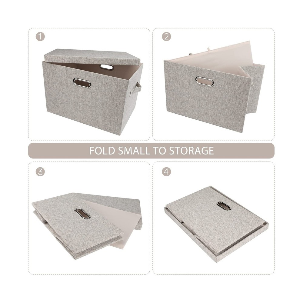 Graciadeco Large Quart Collapsible Stackable Storage Bins with Lids, 3 Packs ...