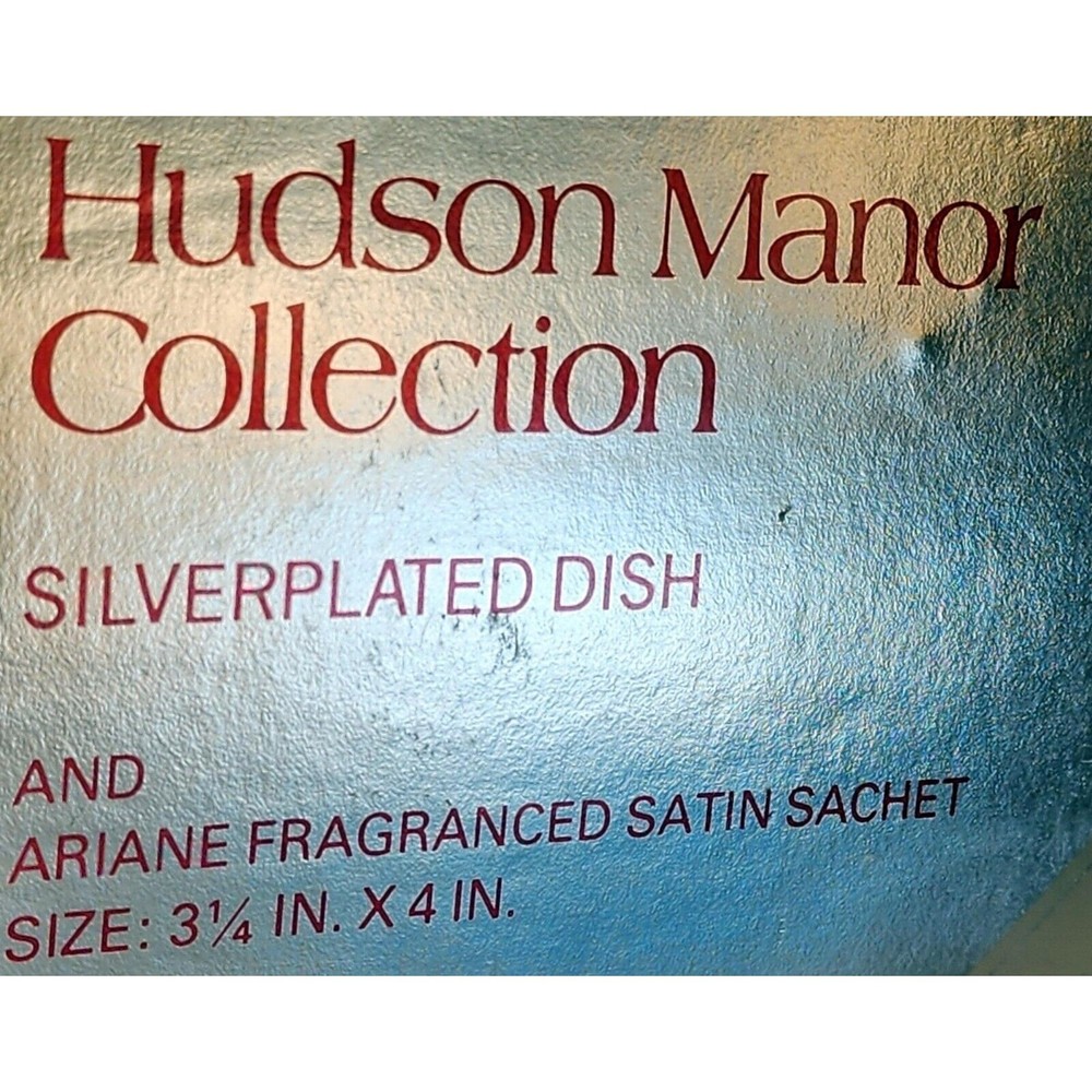Vintage 1978 Avon Hudson Manor Coll.Silverplated Dish & Ariane Sachet NOS