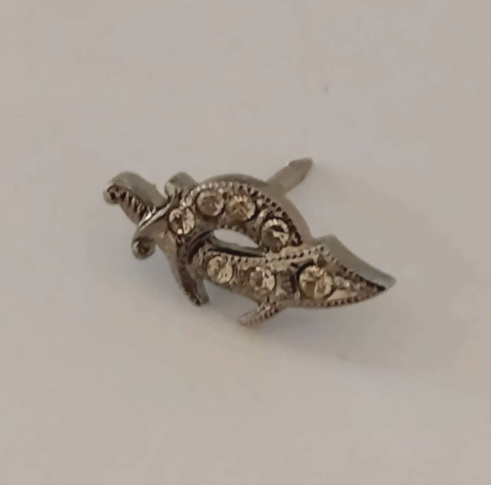 Sparkling Masonic Sword Tiny Tack Pin