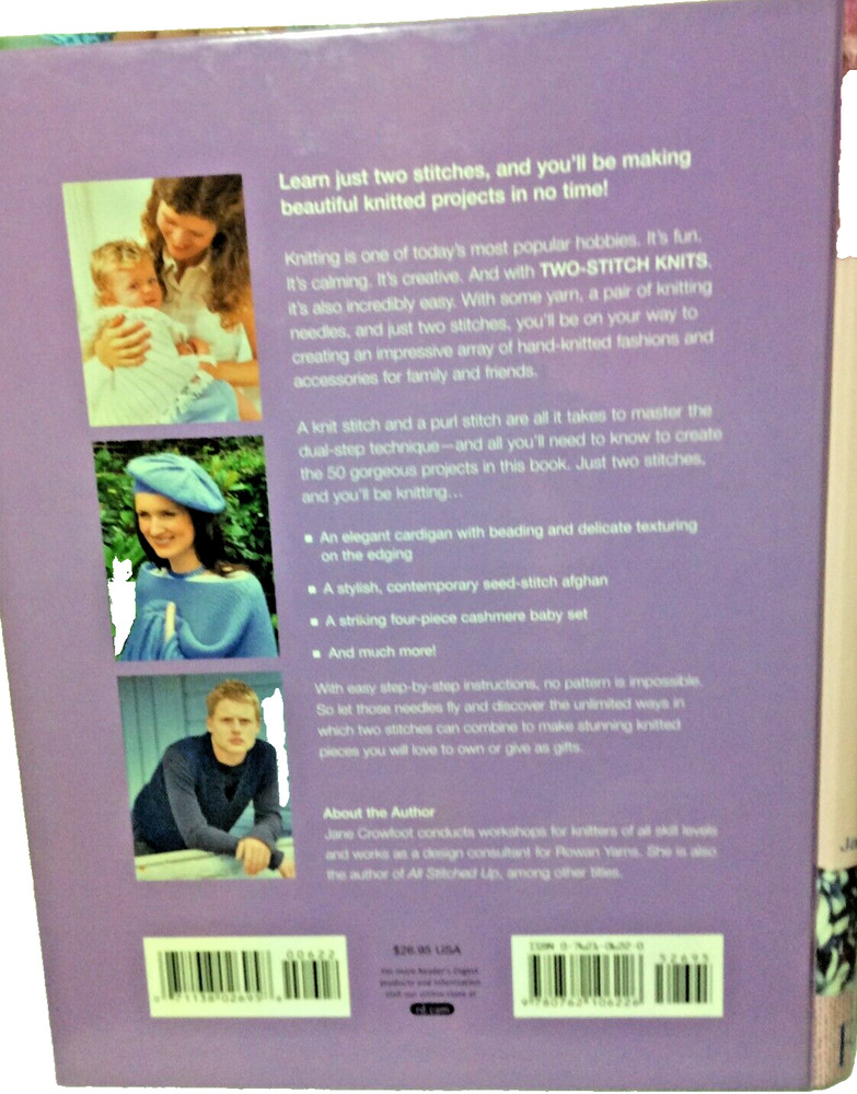 Readers Digest Two-Stitch Knits Hard Cover Pattern Book