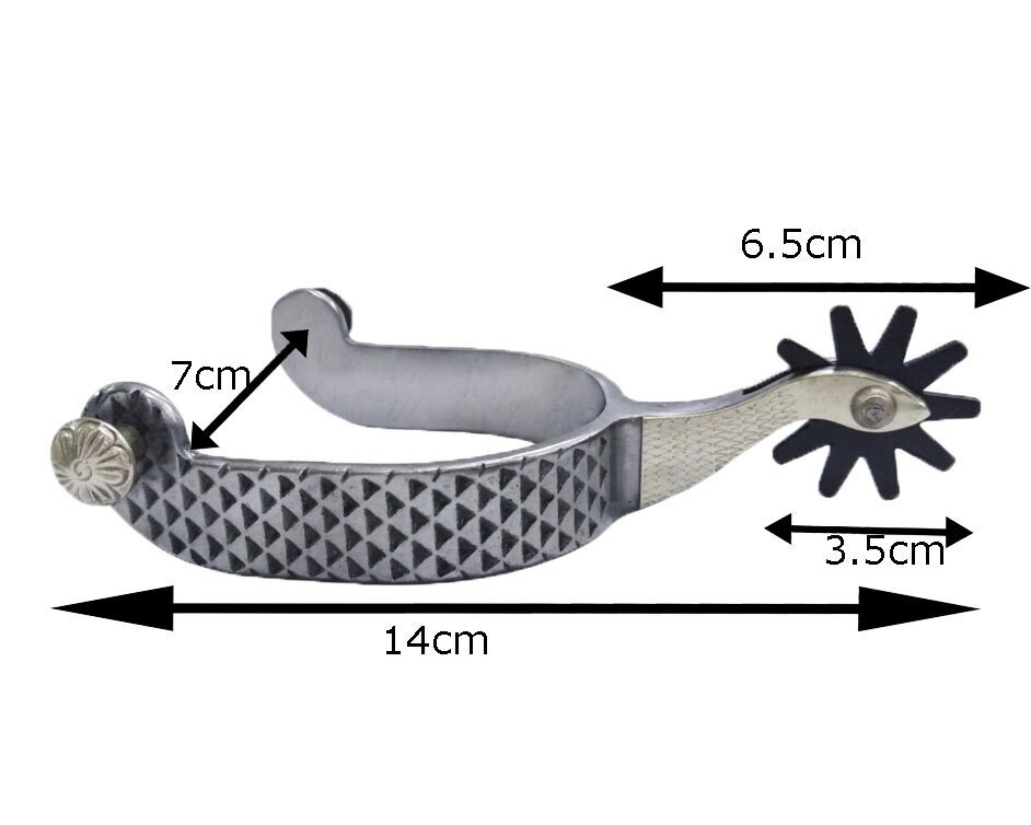Rasp Pattern Spurs Show Western Campdraft Roper Rowel Steel