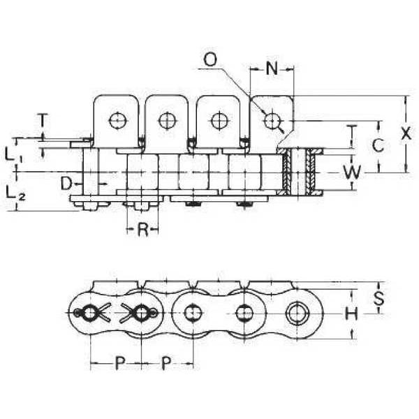 Tsubaki 41A1cl Connecting Link, A-1 Attachment, Pk5