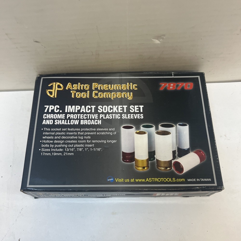 Astro Pneumatic 7870 7 piece Impact Socket Set Protective Sleeves