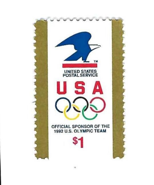 STAMP SCOTT 2539 "Eagle & Olympic Rings" $1  1991 MNH