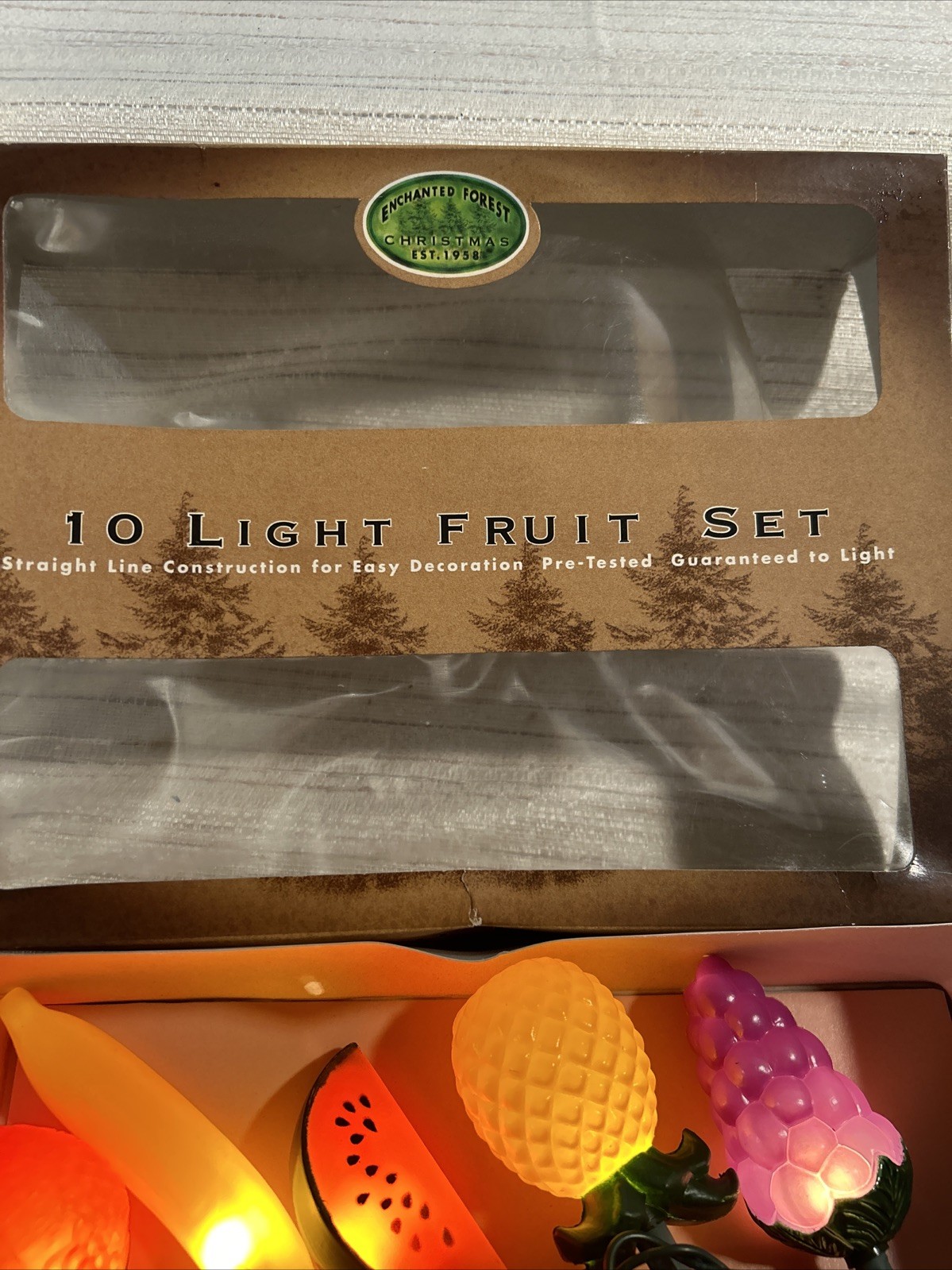 Vintage Blow Mold Fruit String Lights 10 Party Patio Lights Plastic RV Camping