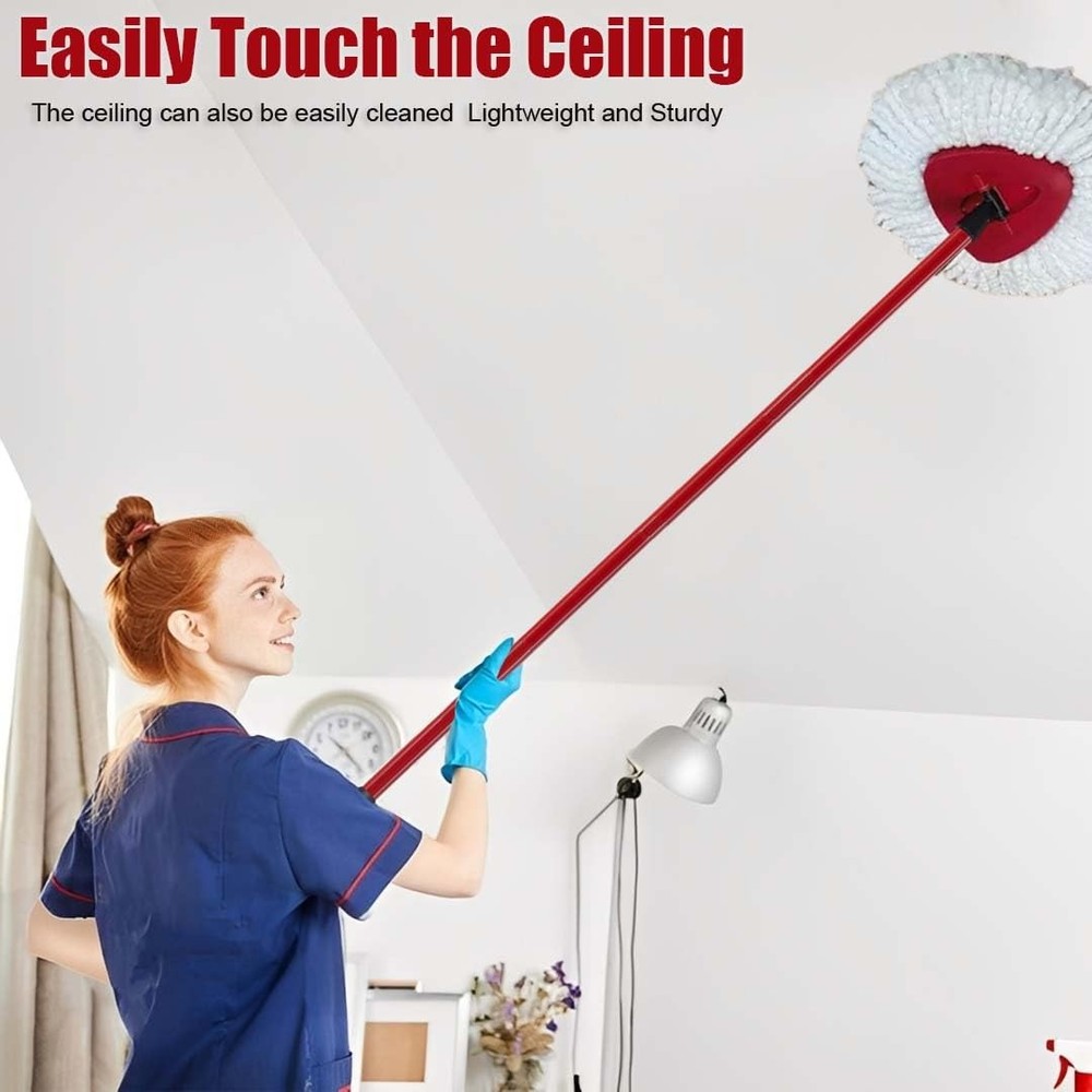 Mop Handle for Ocedar, Spin O Cedar 4-Section Handle, Red